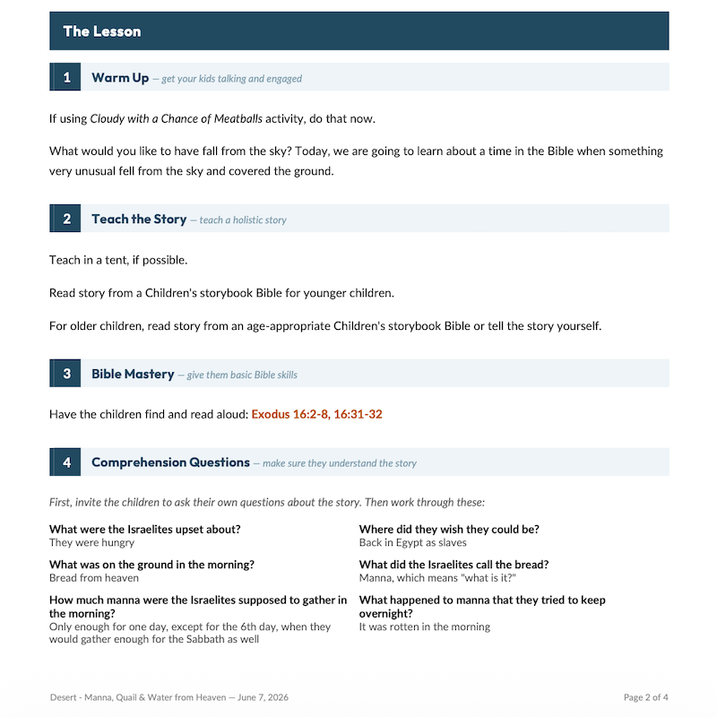 Example printable PDF lesson, page 2